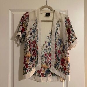 Snow Traffic Floral Kimono Cardigan – Short Sleeve Lightweight Layer